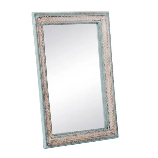 48" White Wood Farmhouse Wall Mirror {8}
