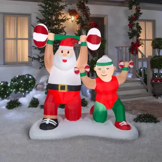 6.5ft. Airblown&reg; Inflatable Christmas Santa & Mrs. Claus Workout Scene {4}