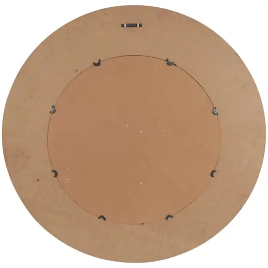 36" Black & Golden Handmade Abstract Carved Wooden Wall Mirror {7}