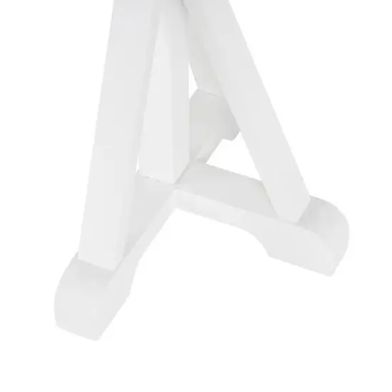 47" White Wood Living Room Console Table with Angled Legs & Brown Tabletop {5}