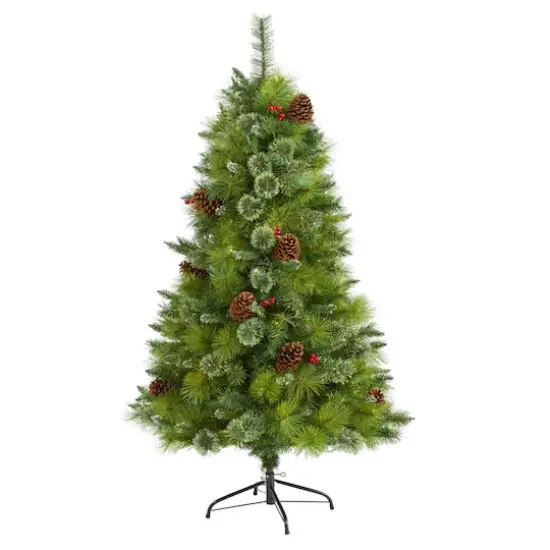 5ft. Unlit Montana Mixed Pine Artificial Christmas Tree with Pinecones and Berries {1}