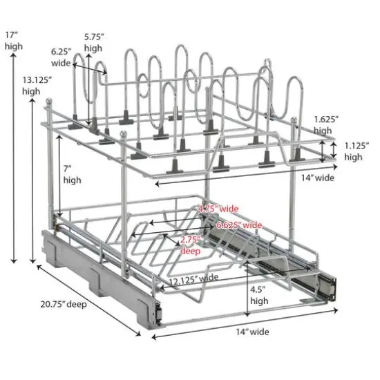 Household Essentials Glidez Cabinet Pot & Pan Lid Organizer {5}