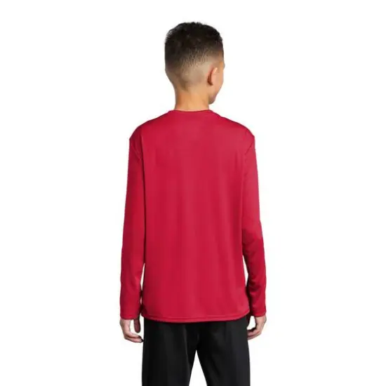 Port & Company&reg; Youth Long Sleeve Performance T-Shirt Red {5}