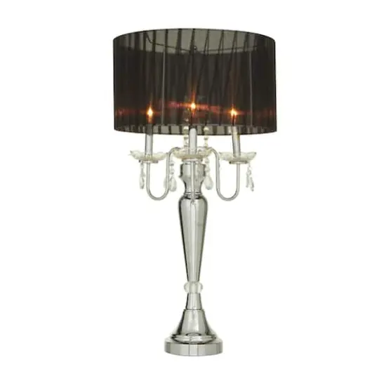 Silver Metal Table Lamp 16" x 16" x 31" {3}