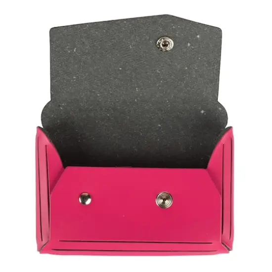  JAM Paper Italian Leather Business Card Holder Case with Angular FlapFuchsia Pink {5}