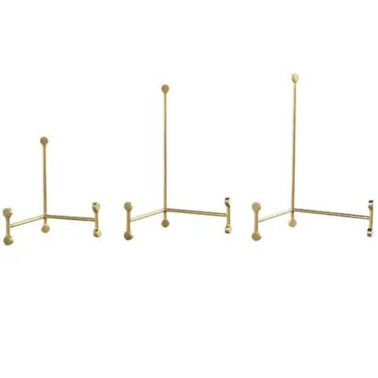Gold Metal Fixed Easel with Ball Accent Set {1}