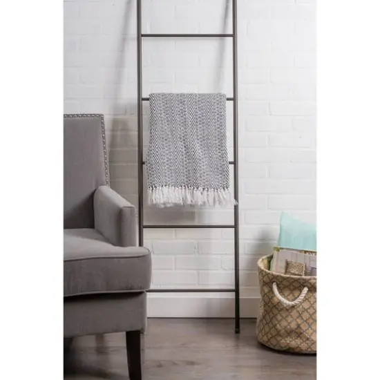 DII&reg; Black Herringbone Stripe Throw {6}