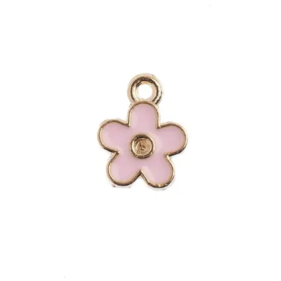 John Bead Sweet & Petite Small Flower Charms, 10ct. Pink {1}