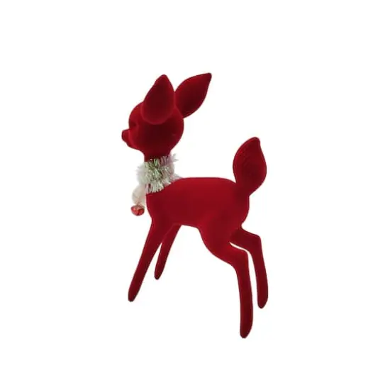 11.75" Red Flocked Deer Tabletop D&eacute;cor by Ashland&reg; {3}