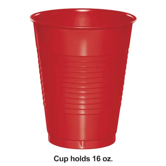 Hoffmaster 16oz. Plastic Cups, 20ct. Red {3}
