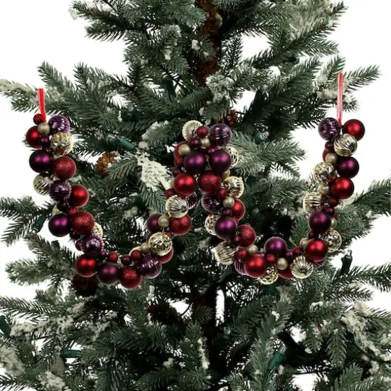 6ft. Red, Gold & Purple Ball Ornament Garland by Ashland&reg; {3}