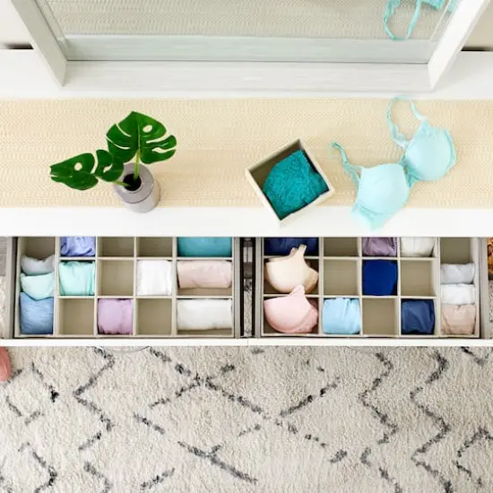 Household Essentials 3-Compartment Drawer Organizers, 2ct. White {6}