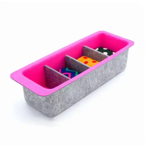 Welaxy Felt Adjustable 4 Slot Drawer Organizer Bin Hot Pink {7}