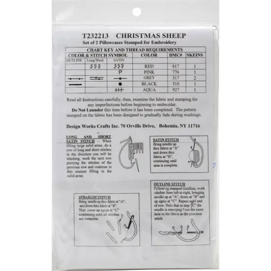 Tobin Christmas Sheep Stamped For Embroidery Pillowcase Pair {4}