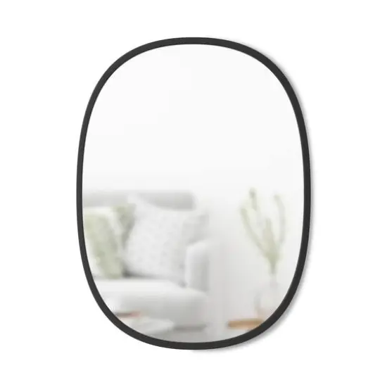 Umbra 24" Black Hub Oval Wall Mirror {1}