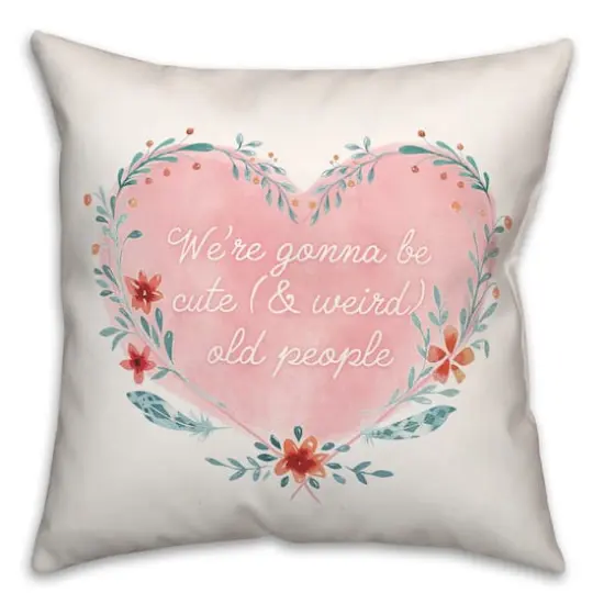 Cute Weird Old People Heart Throw Pillow {1}
