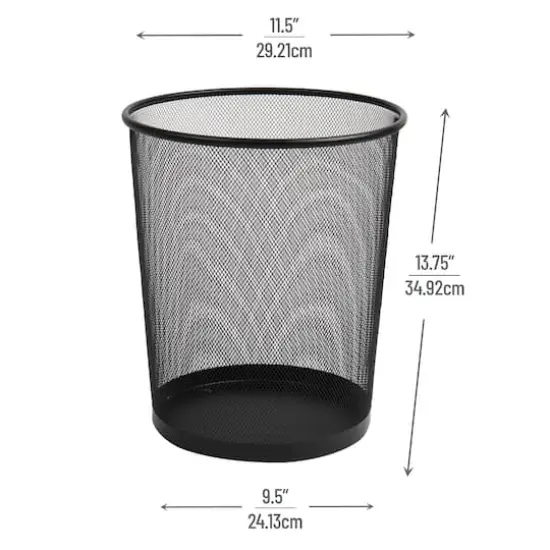 Mind Reader 4.5gal. Black Metal Mesh Waste Paper Basket, 3ct. {4}