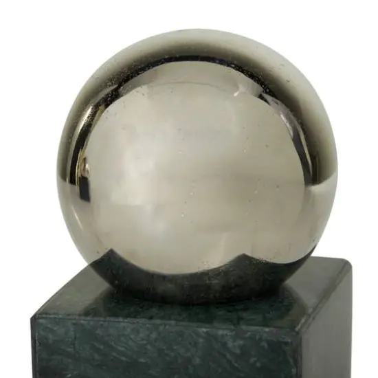 CosmoLiving by Cosmopolitan 7" Marble Orb Bookend Set Silver/Gray {4}