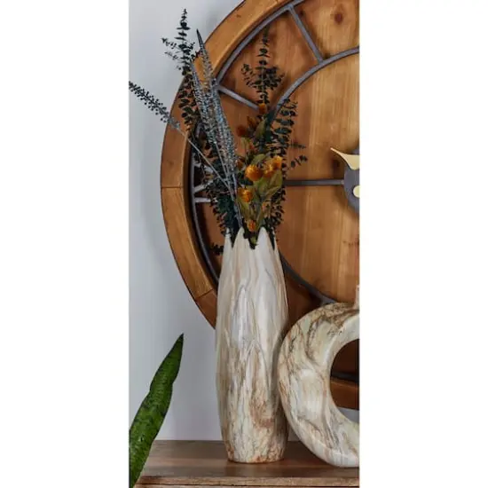 21" Beige Stoneware Contemporary Vase {5}