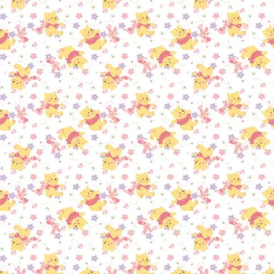 Disney&reg; Pooh & Piglet Flowers Cotton Fabric {1}