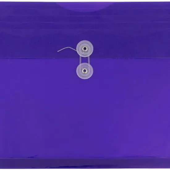 JAM Paper Booklet Plastic Envelopes with Button and String Closure, 108ct. Purple {4}