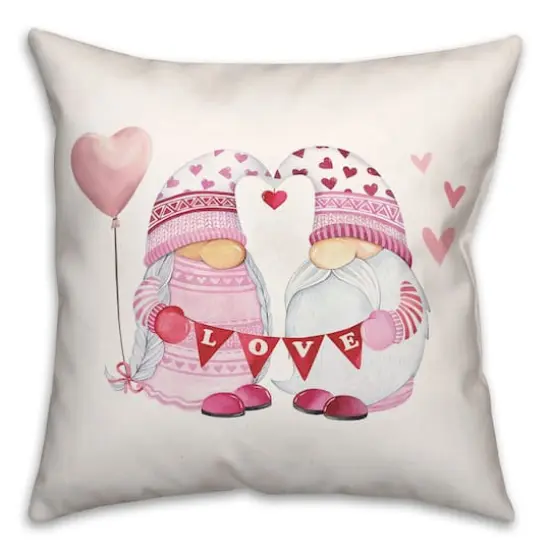 Valentine Gnomes Throw Pillow {3}