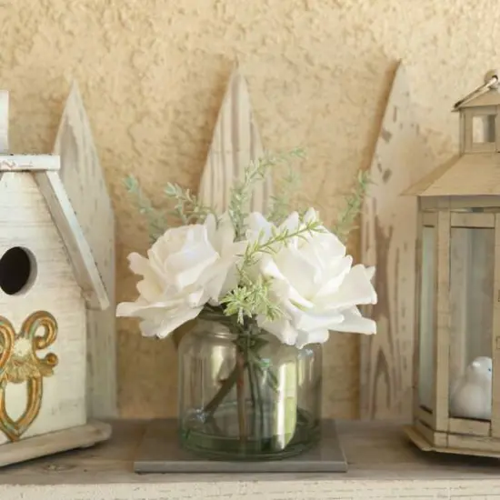 Flora Bunda&reg; 8.5" Real-Touch Rose Arrangement in Glass Vase {3}