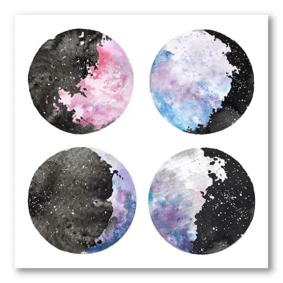 Designart - Moon Phases With Stars and Sky - Bohemian & Eclectic Canvas Wall Art Print {5}
