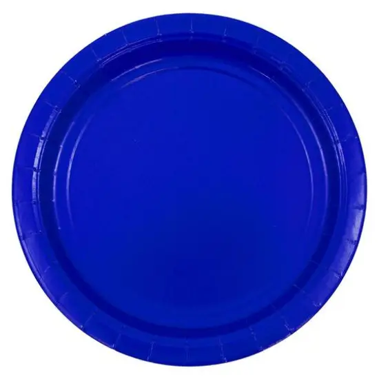 JAM Paper 9" Paper Party Plates, 50ct. Royal Blue {1}