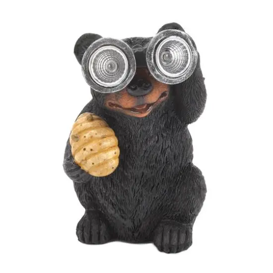 6" Bear with Telescope Solar Light {1}