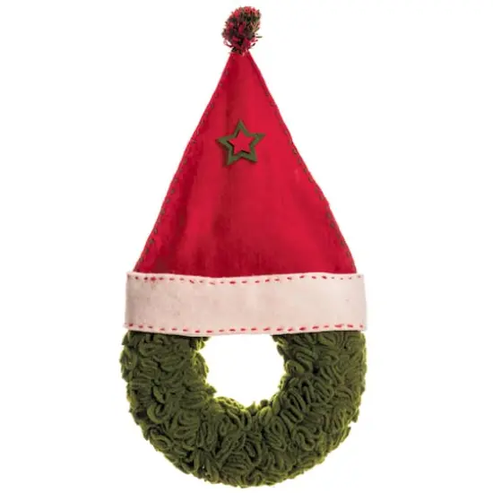 12.9" Santa Hat Christmas Wreath {1}