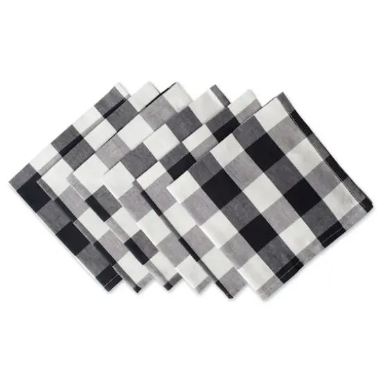 DII&reg; Buffalo Check Oversized Napkin, 6ct. Black/White {1}