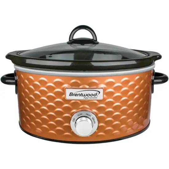 Brentwood Copper 4.5qt. Scallop-Pattern Slow Cooker {1}