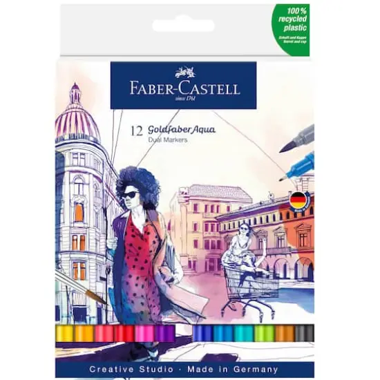 Faber-Castell Goldfaber Aqua 12 Color Dual Ended Watercolor Marker Set {1}