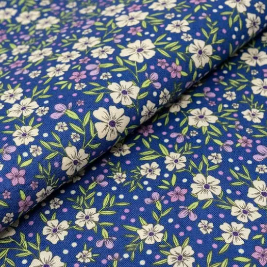 SINGER Purple Packed Floral Cotton Fabric {3}