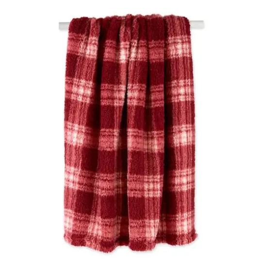 DII&reg; Barn Red Farmhouse Plush Plaid Throw {5}