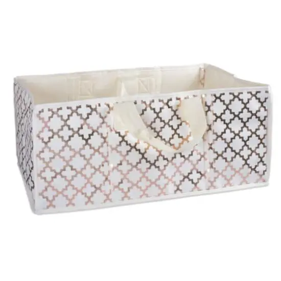 Bronze Polyester Lattice Rectangle All Purpose Storage Tote {6}