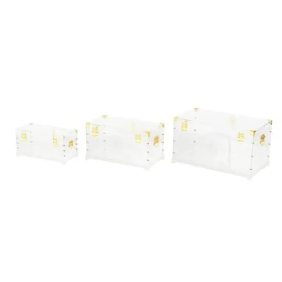 Clear & Gold Acrylic Trunk Set {7}