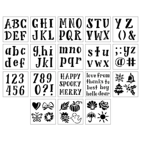Alphabet Handlettered Serif Stencils, 12" x 12" by Craft Smart&reg; {1}