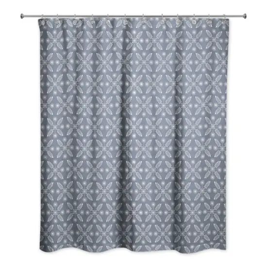 Starry Leaves Shower Curtain Slate {3}