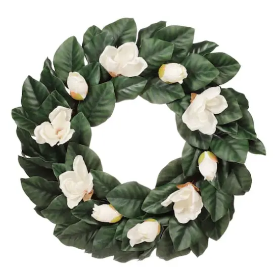 24" Cream Spring Magnolia Wreath {1}