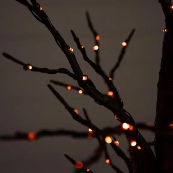 4ft. Pre-Lit LED Black Twig Artificial Halloween Tree {5}