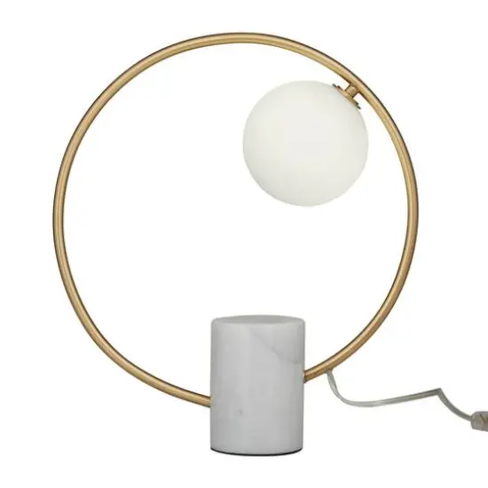 17.5" Marble Contemporary Abstract Accent Lamp Gold {10}