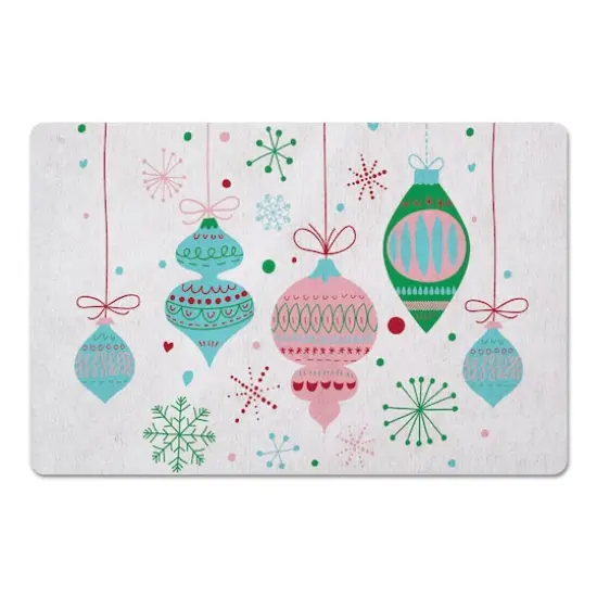 Retro Funky Ornaments 27x18 Floor Mat {1}