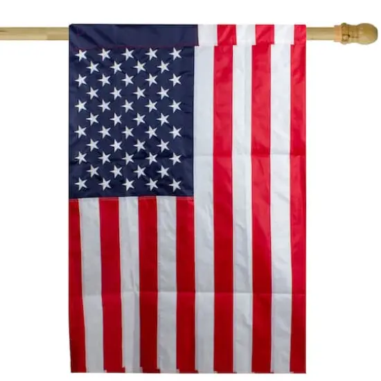 Patriotic Americana Embroidered Outdoor House Flag, 28" x 40" {1}