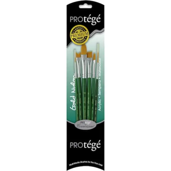 Prot&eacute;g&eacute; Gold Nylon Short Handle 6 Piece Brush Set {1}