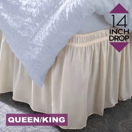 Home Details King/Queen Wraparound Bed Ruffle Beige {9}