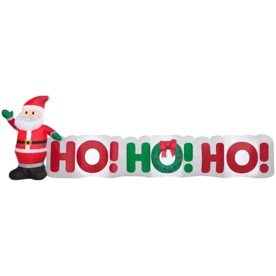 11.5ft. Airblown&reg; Inflatable Christmas Santa & Ho! Ho! Ho! Sign {1}