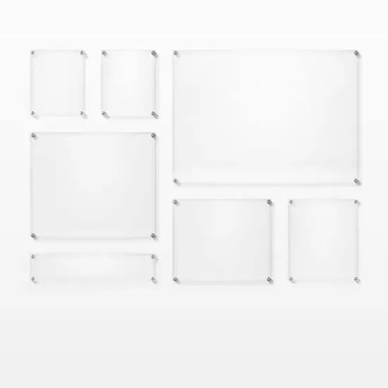 Wexel Art Mondrian 59" Double Panel Wallscape Set Silver {1}