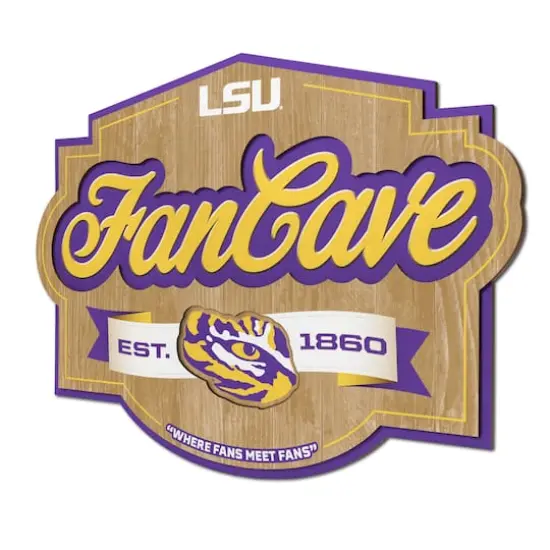 NCAA Fan Cave Sign LSU Tigers {1}